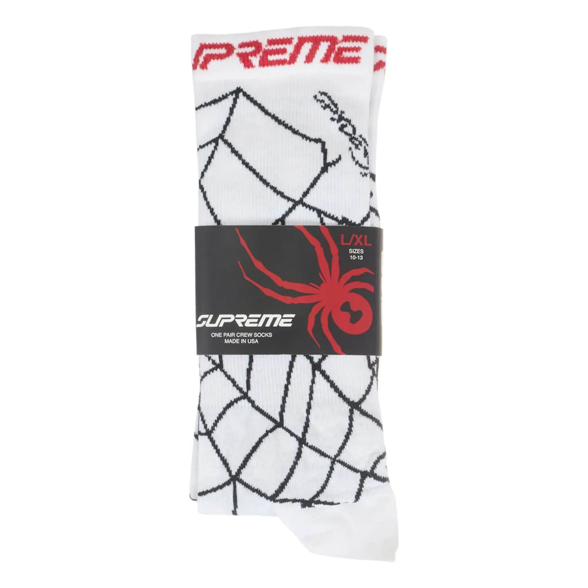 Image of Supreme Spyder Crew Socks (1 Pack) White SUP-SPY-CRWSK-WHT-OS